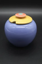 Lindt-Stymeist Colorways Sugar Bowl with Lid 4 .5" Blue & Yellow Memphis Modern