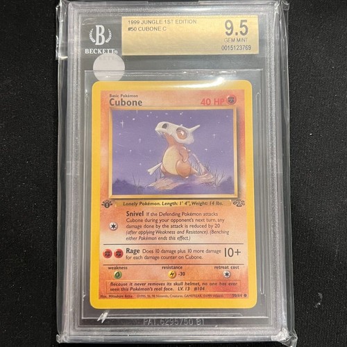 1999 Pokemon Jungle 1st Edition Cubone #50 BGS 9.5 GEM MINT 