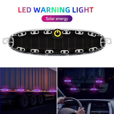 Truck Solar 14LED Warning Light Night Ride Tail Marker Light Anti-rear Strobe