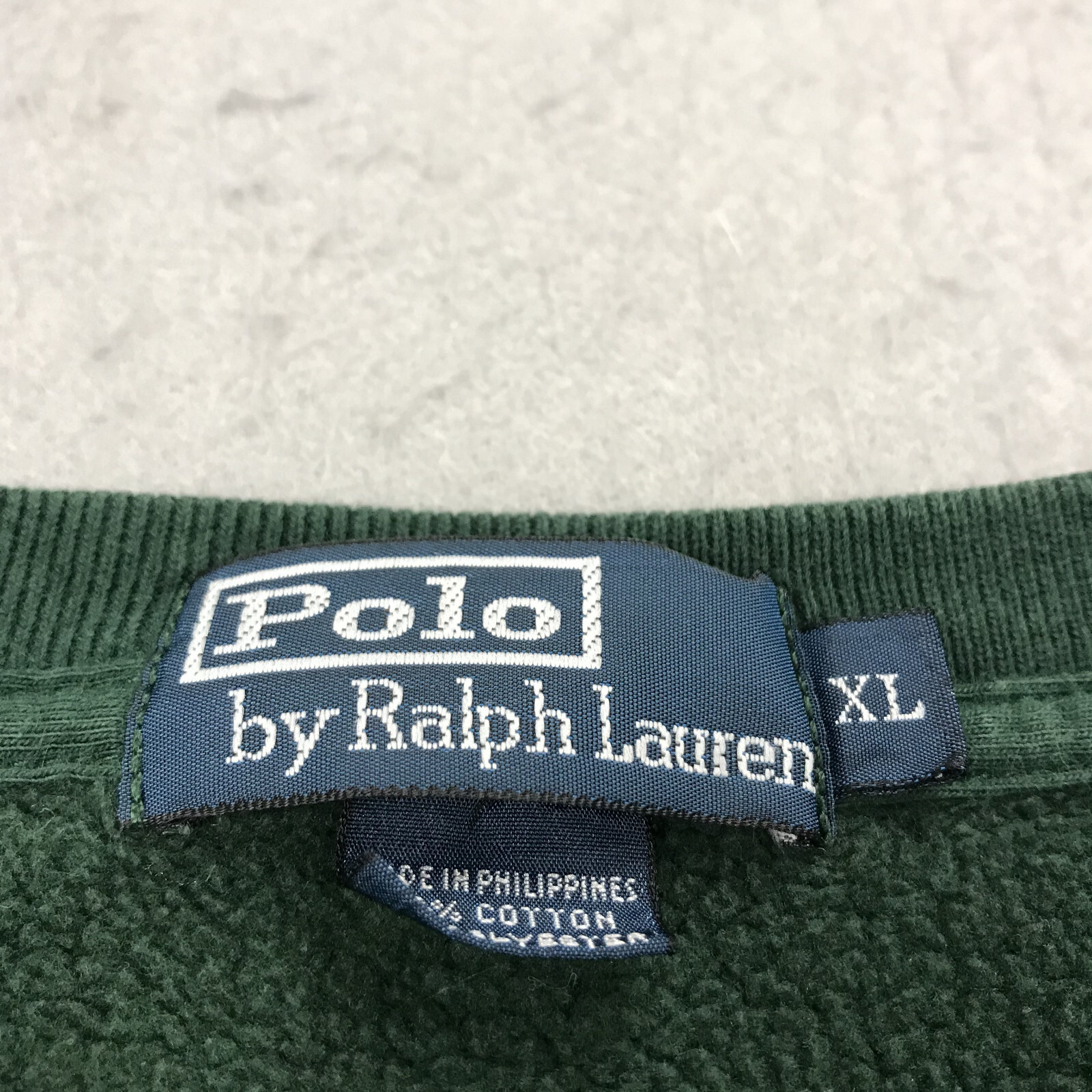 VINTAGE Polo Ralph Lauren felpa uomo XL verde girocollo pony pile anni 90