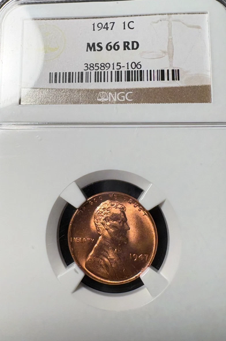 MS 66 Graded 1947 Year Lincoln Wheat US Small Cents (1909-1958