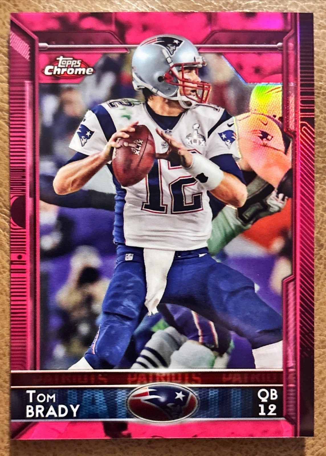 Tom Brady 2015 Topps Chrome - #50 BCA Pink Refractor 255/399