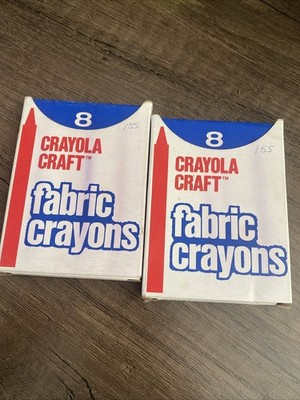2 Vintage Box Crayola Craft Fabric Crayons#5008 Binney & Smith 1 Missing Crayon