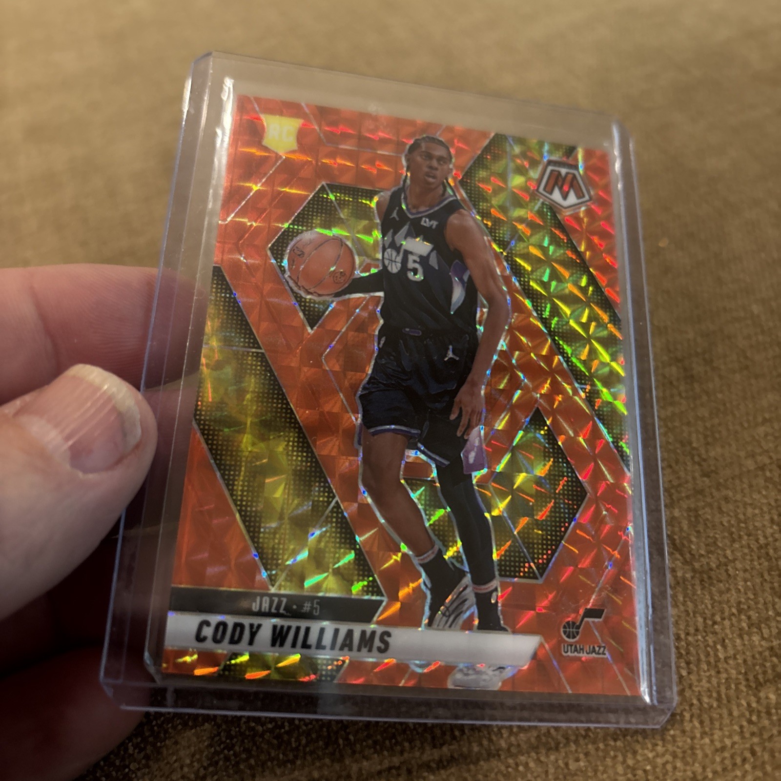 2024-25 Mosaic Cody Williams #207 RC Orange Mosaic  /249 - Jazz