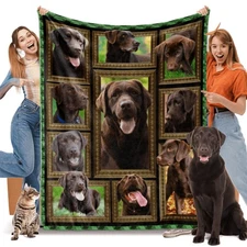 Blanket for Women Men Kids, Chocolate Lab Dog 50" x 60" Chocolate Labrador