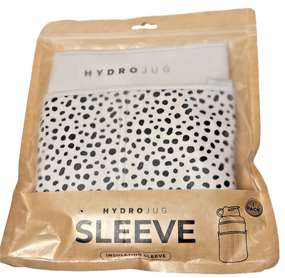 Hydrojug Wild Ones Pro Water Bottle Neoprene Sleeve Snow Leopard Black White NEW