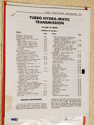 Turbo Hydra-Matic transmission, turbo-hydramatic 94 & 96 Series Manual