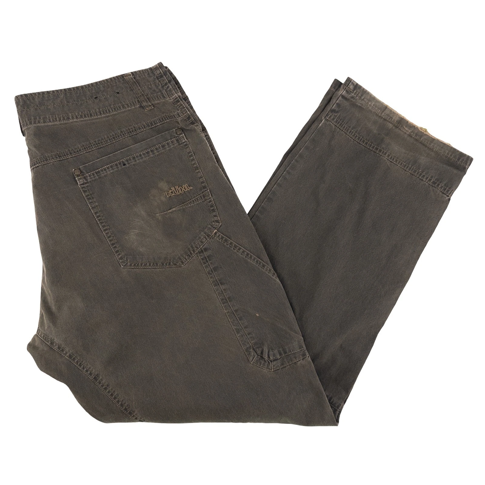 KUHL Mens 38x32 Revolvr Pants Olive Brown Articulated Knee Hiking Gorpcore Work