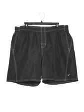 Nike Black Mesh-Lined Drawstring Swim Trunks w/ Pockets - XL. 100 Polyester