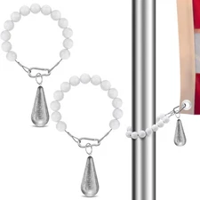 2 Pcs Flag Pole Beaded Retainer Rings & 1.3 lb Flag Weights Flagpole Accessor