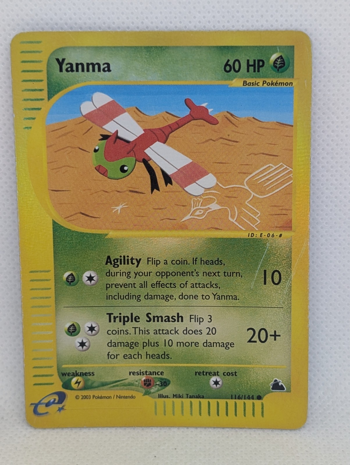 Yanma 116/144 Skyridge Reverse Holo Rare Pokemon TCG Nintendo vintage e-reader