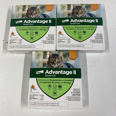 #ad #ad LOT x3 ADVANTAGE II for Small Cats 5 9 Lbs Flea Treatment Prevention 2 Pack x3 $56.00