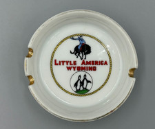 Vintage LITTLE AMERICA WYOMING Porcelain Souvenir Ashtray