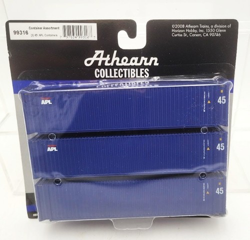 Contenedores Athearn 99316 escala HO Athearn coleccionables APL 45' (paquete de 3) | Condition: New