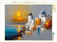 Calvendo Puzzle Santorini - SteilküSte Bei Aufgehendem Vollmond | 1000 Teile Leg