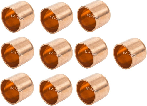 (10Pcs)  Plumbing 1/2" Solder LF Copper Pipe End Cap,Pressure Copper Cap Plug Fi