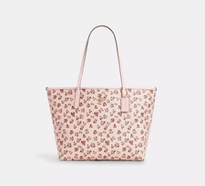 Coach City Tote Bag With Rose Print CY682 Gold/Blush Multi