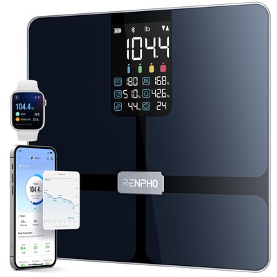 RENPHO Körperwaage Gewicht mit VA-Display, smarte Waage mit App