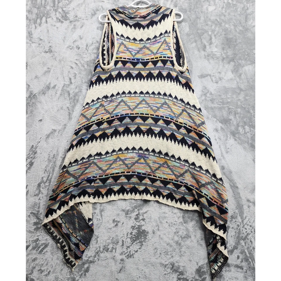 Maurices Sweater Women 0/1 Sleeveless Open Front Cardigan Vest Boho Aztec Tribal - Image 2 of 4
