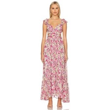 ASTR the Label Primrose Maxi Dress Women Size Medium Pink Floral