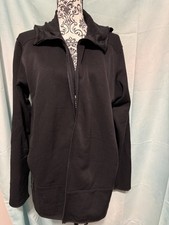 90 degree by reflex Black Zip Fleece Hoodie Jacket Sz Large MSRP 75