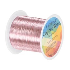 0.2mmx100m Jewelry Wire, 32 Gauge 328FT Craft Wire Copper Wire, Rose Golden