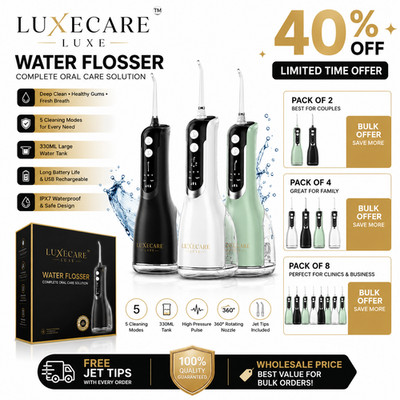 Luxecare Luxe Zahnseide IPX7 wasserdichte tragbare Munddusche 360ML Tank4X