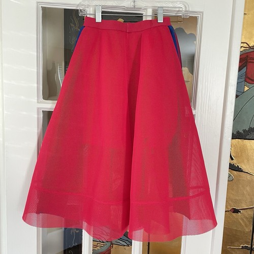 Adidas Pink Skirt w/ Overlay Mesh Attached Skirt SZ XS Womens Floral Blue Stripe - Picture 2 of 12