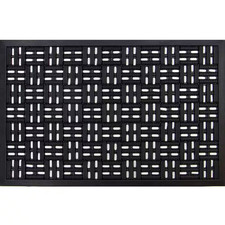 Drainage Black 17.5 in. x 29.5 in. Rubber Non-Slip Indoor Outdoor Door Mat