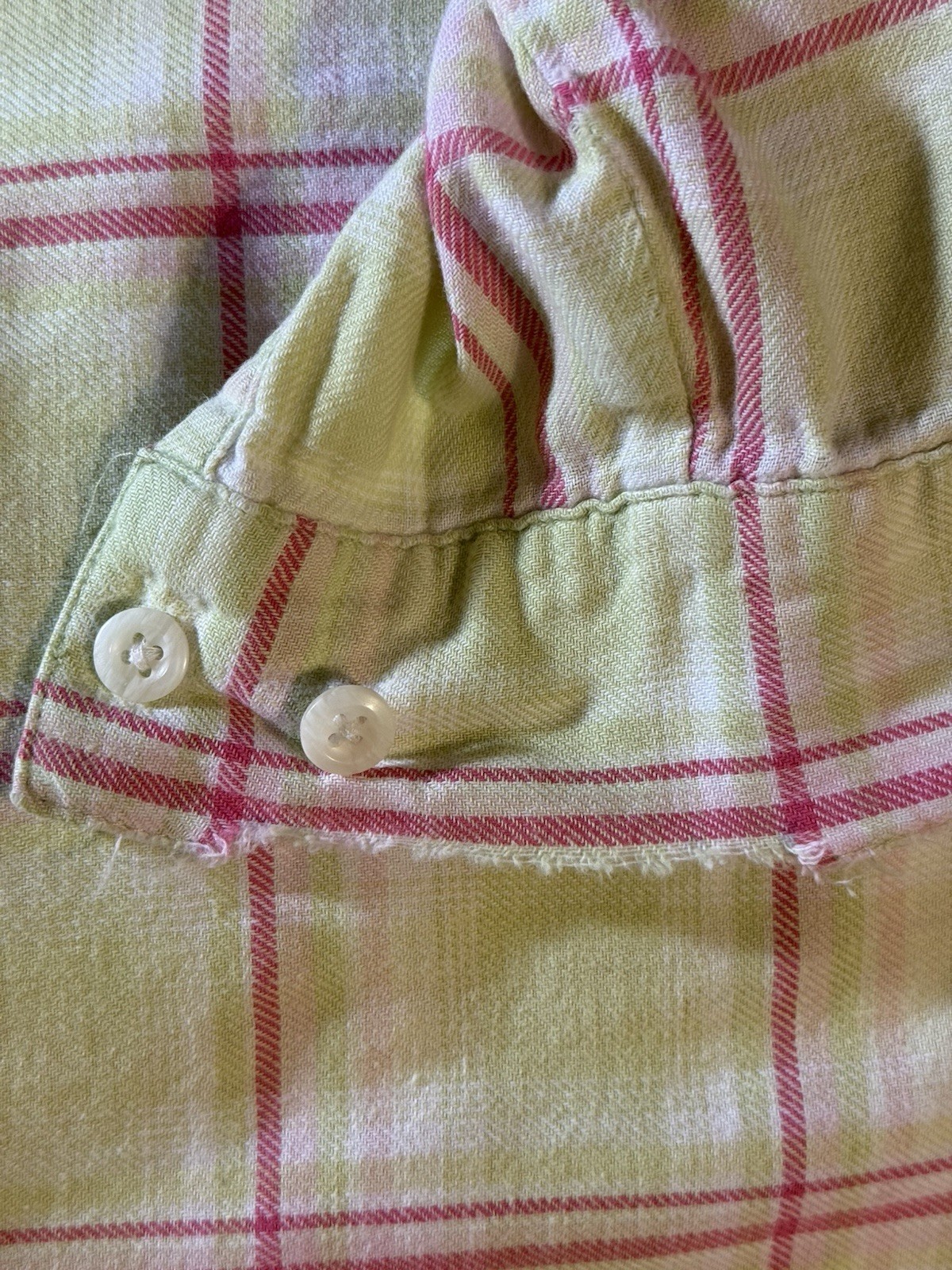 NOTATIONS Yellow Windowpane Plaid Button Up Blous… - image 8