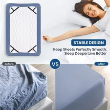 4-Pack Bed Sheet Holder Straps   Adjustable Fitted Sheet Clips  Corner Grippers