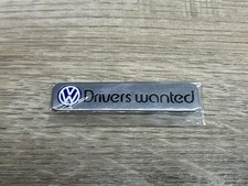 Vintage Volkswagen Vw Drivers Wanted Promotional Sticker Badge Emblem