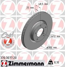 2x ZIMMERMANN Coat Z Bremsscheiben Vorne für MAZDA 5 (CR19) 3 (BK) 3 (BL)