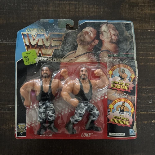 Official WWF The Bushwhackers-Butch & Luke 1990 New on Card