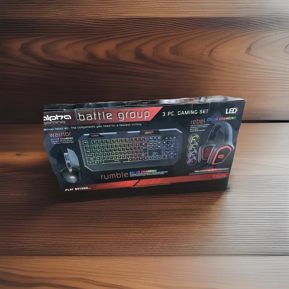 Alpha Gaming Battle Group 3 Pieces Keyboard Mouse Headset For PC Console |New! - Image 3 of 4