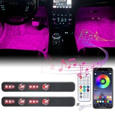 12V Car LED Atmosphere Light Underfoot Ambient Lighting Voice Remote APP Control