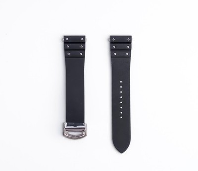Authentic Cartier Santos Rubber Strap 21mm WSSA0037 Black + Clasp