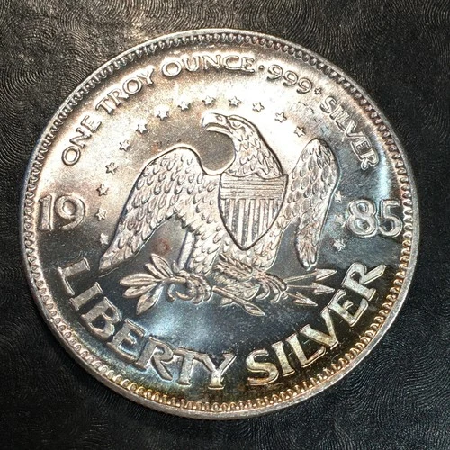 1oz Silver Bullion ORIGINAL 1985 A-MARK EAGLE & BELL style WE COMBINE SHIP #R893