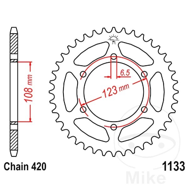 JT Rear Sprocket 59/420 1pc ID :108 Fits Derbi GPR 50 Nude 2003-2016