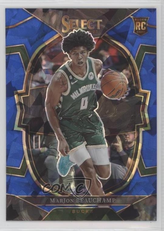 2022-23 Panini Select Concourse Blue Cracked Ice Prizm MarJon Beauchamp #75 0o1