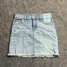 New Cat  Jack Girls Size M 8 Light Wash Denim Skirt NWT Adjustable Waist