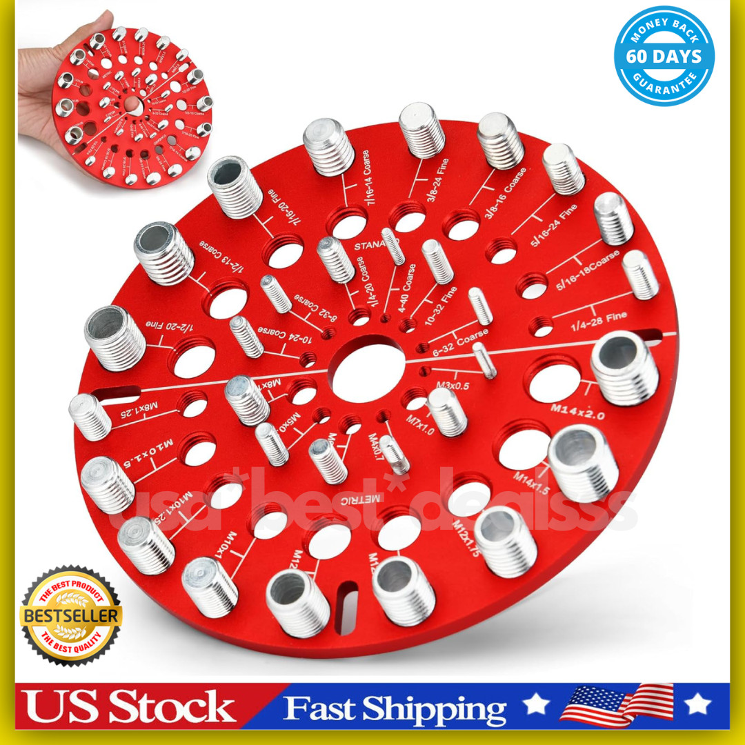 Nut and Bolt Thread Checker - 30 Standard and Metric Bolt Size Finder Bolt an...