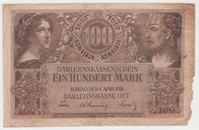 Germany Russia Latvia Lithuania Darlehnskasse Ost 100 mark Kr.#R133 Kowno 1918 G