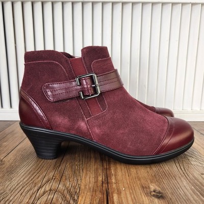 Orthofeet Bioheels Emma 245 Burgundy Booties Womens 9 B Red Orthotic Ankle Boots