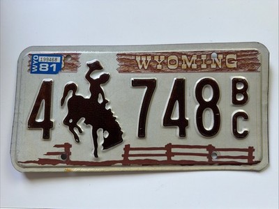 USA   US Kennzeichen Wyoming 1981   Vintage Nummernschild Bucking Bronco