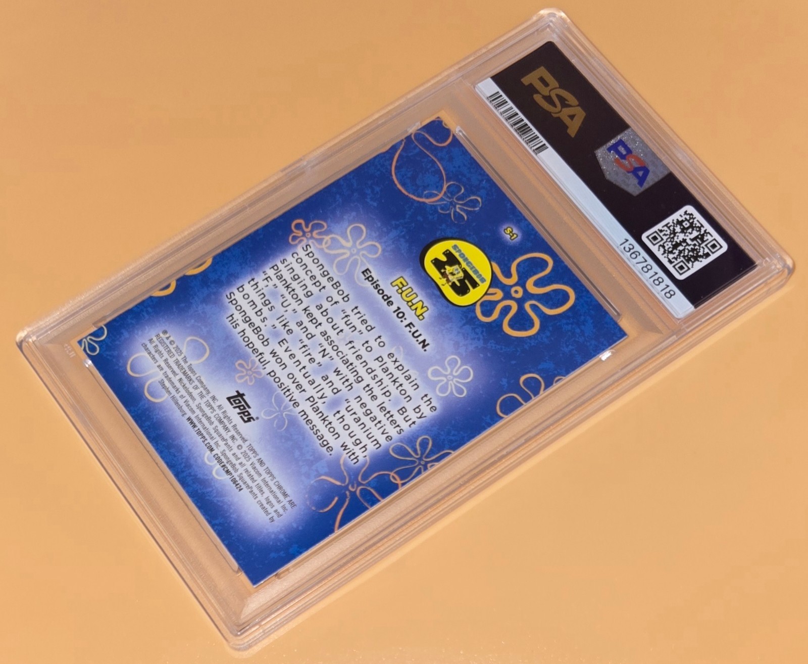 SpongeBob F.U.N. Song PSA 10 Low Pop SpongeBob 25th Anniversary T. Chrome Insert view 13