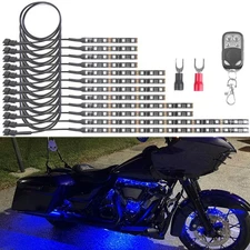 12pcs RGB LED Neon Under Glow Light Strip Kit For Harley Touring Road King Glide