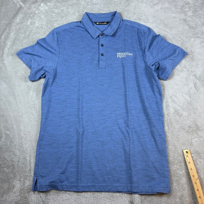 #ad TravisMathew Shirts Men L Rivertown Ridge Polo Heather Blue Stretch Golf $19.99