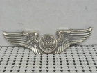 STERLING Silver WINGS Pin Military Army Air Force Pilot  WW2 3" #2