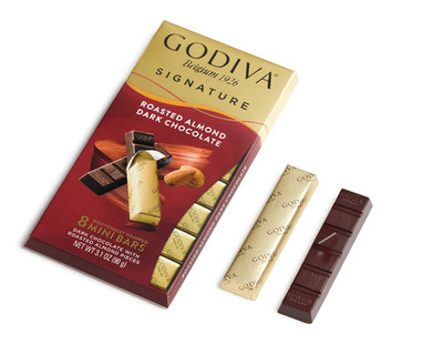 QUANTITY DISCOUNTS!! FREE SHPPING!! GODIVA Roasted Almond Dark Choc. 8 Mini Bars